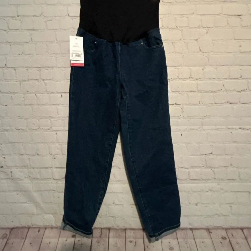Isabel Maternity by Ingrid & Isabel Women’s Blue Jeans with Crossover Panel – Si